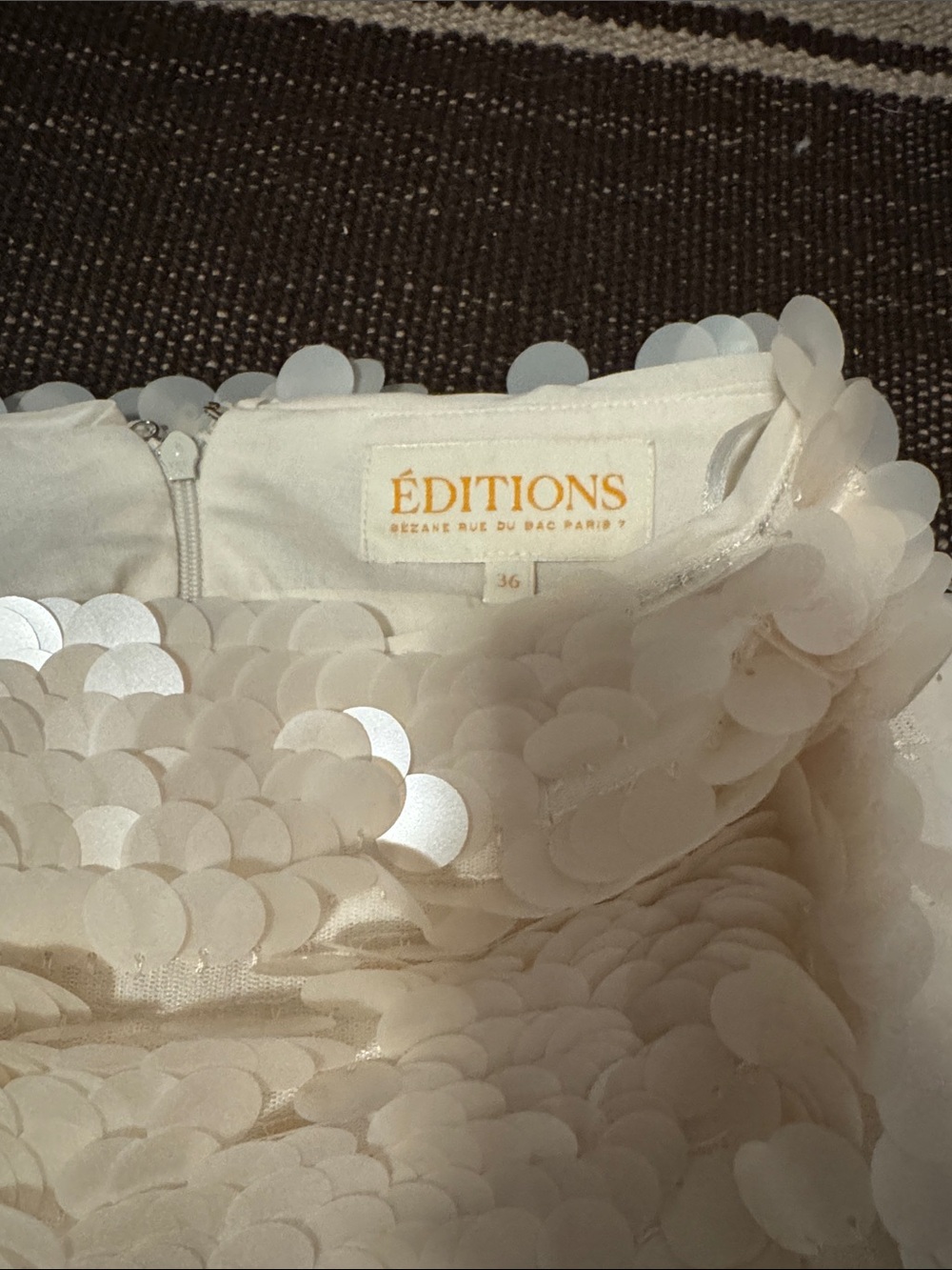 Sezane Cream Sequin Mini Skirt - Picture 2 of 3